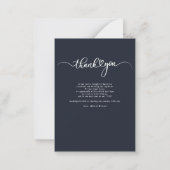 Carte De Correspondance Mariage moderne Photo Merci Lettré à la main (Dos)