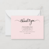 Carte De Correspondance Mariage moderne Script photo Love Coeur Merci (Dos)