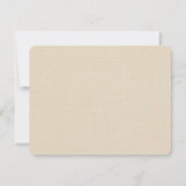 Carte De Correspondance Mariage Monogramme Nouveaux mariés Crème Lin Embos (Dos)