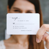 Carte De Correspondance Mariage noir et blanc simple RSVP