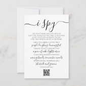 Carte De Correspondance Mariage Photo Hunt Jeu I Spy Jeu QR Code Card (Devant)