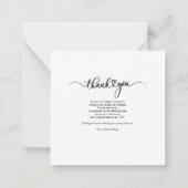 Carte De Correspondance Mariage Photo Merci Lettré à la main (Dos)