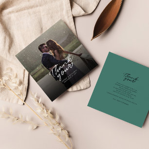 Carte De Correspondance Mariage Photo Merci lettres main