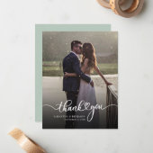 Carte De Correspondance Mariage photo moderne Merci photo (Devant/Arrière en situation)