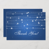 Carte De Correspondance Mariage Remerciements Note Sparkling Lines Sapphir (Devant / Derrière)