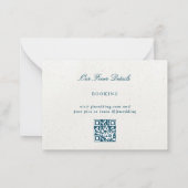 Carte De Correspondance Mariage romantique QR CODE RSVP (Dos)