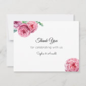 Carte De Correspondance Mariage rose  blanc Merci (Devant)