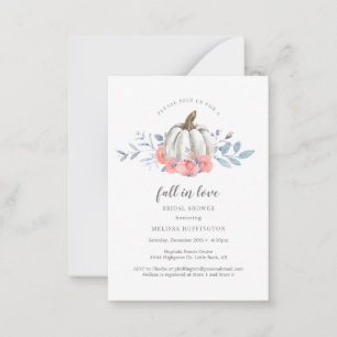 Carte De Correspondance Mariage Shower White Pumpkin Rose Rose automne en