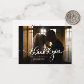 Carte De Correspondance Mariage simple photo-Lettré Merci (Devant/Arrière en situation)