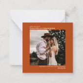 Carte De Correspondance Mariage simple rouille orange Enregistrer la photo (Devant)