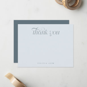 Carte De Correspondance Mariage Typographie Élégante en Tourbillon Bleu Ar
