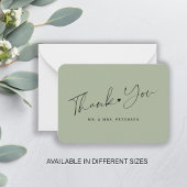 Carte De Correspondance Mariage vert olive budget merci script