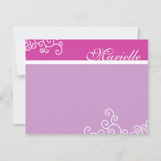 Carte De Correspondance Marielle Shimmer Bat mitzvah Merci (Dos)