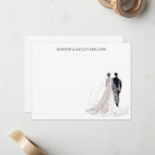 Carte De Correspondance Mariés de Mariage Formel (Devant/Arrière en situation)