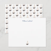 Carte De Correspondance Marine Bateau Classic Côtier Personnalisé (Devant / Derrière)