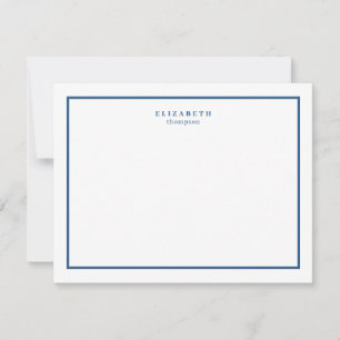 Carte De Correspondance Marine Bleu Bordure Moderne Simple
