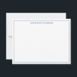 Carte De Correspondance Marine Bleu moderne Vintage Formal Elégant Bordure<br><div class="desc">Classic Navy Blue Simple Moderne Typographie Professionnelle Mince Carte de notes</div>