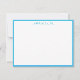 Carte De Correspondance Marine Bleu Simple Ligne Moderne Classique Minimal