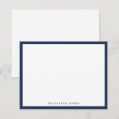 Carte De Correspondance Marine Bleu Simple Moderne Chic Classique Minimali (Devant / Derrière)