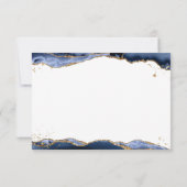 Carte De Correspondance Marine Blue Agate Monogramme Fancy Script Gold Par (Dos)