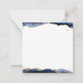 Carte De Correspondance Marine Blue Agate Monogramme Fancy Script Gold Par (Dos)