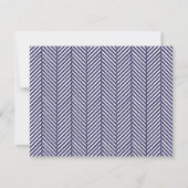 Carte De Correspondance Marine Blue Herringbone Custom Monogram Stationali (Dos)