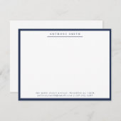 Carte De Correspondance Marine Blue Simple Line Moderne Professionnel (Devant / Derrière)