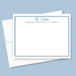 Carte De Correspondance Marine moderne Bleue Frontière Nom de famille Papi<br><div class="desc">Cette conception comporte une mince bordure double avec espace pour un nom de famille et des noms de membres individuels. Cliquez sur le bouton personnaliser si vous souhaitez ajuster les éléments de conception et/ou modifier le texte ! Des variantes de ce design, des couleurs supplémentaires, ainsi que des produits de...</div>