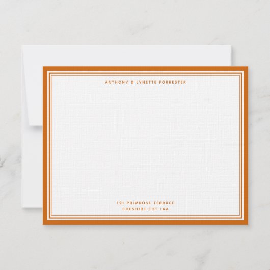 Carte De Correspondance Marmalade Orange Border Couple (Devant)