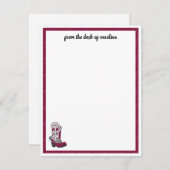 Carte De Correspondance Maroon Heart Patterned Boot (Devant / Derrière)