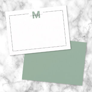 Carte De Correspondance Marque-page minimaliste vert sauge