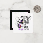 Carte De Correspondance marrant Halloween commutateur de sorcière ajouter (Devant/Arrière en situation)