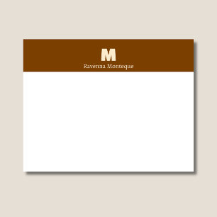 Carte De Correspondance Marron Chocolat Lettre de Monogramme de Nom Person