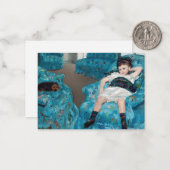 Carte De Correspondance Mary Cassatt - Petite fille dans un fauteuil bleu (Devant/Arrière en situation)