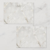 Carte De Correspondance Masculine en marbre perle double monogramme (Devant / Derrière)