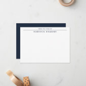 Carte De Correspondance Masculine moderne Marine Bleu Blanc (Devant/Arrière en situation)