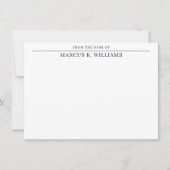 Carte De Correspondance Masculine moderne Marine Bleu Blanc (Devant)