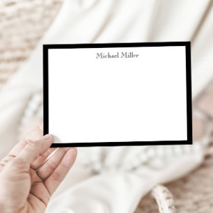 Carte De Correspondance Masculine simple cadre, noir/blanc plat