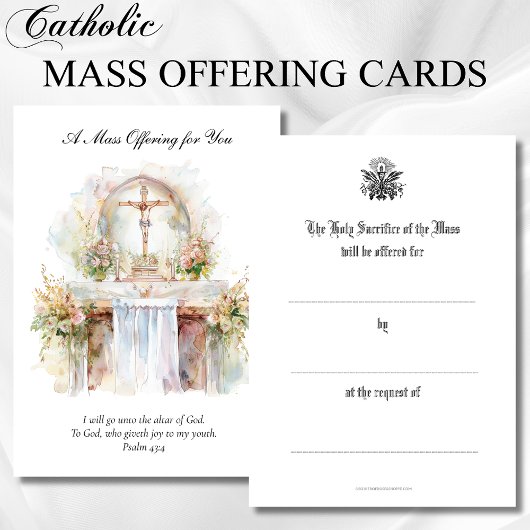 Carte De Correspondance Masse catholique - Intentions d'offrandes commémor