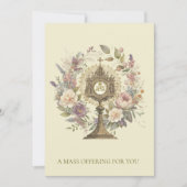 Carte De Correspondance Masse catholique offrant Monstrance Floral (Devant)