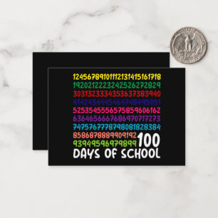 Carte De Correspondance Math Nombres 100e Jour d'École Enseignant Enfants 