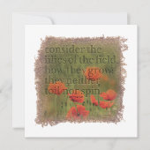 Carte De Correspondance MATTHEW 6:28 - Personalized Notecard (Devant)