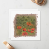 Carte De Correspondance MATTHEW 6:28 - Personalized Notecard (Devant/Arrière en situation)