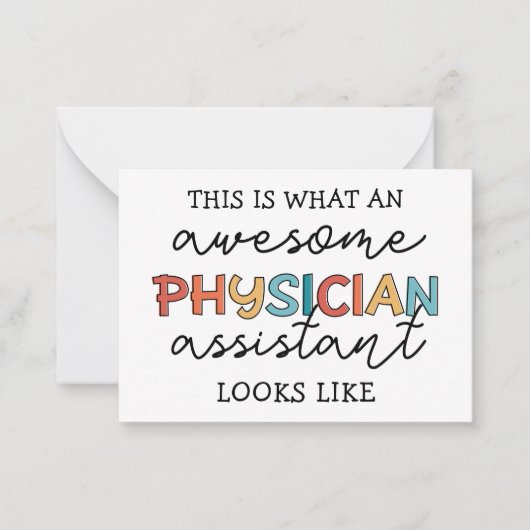 Carte De Correspondance Médecin Assistant Funny Awesome PA (Devant)