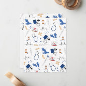 Carte De Correspondance Médecin Médicale moderne Motif infirmière (Devant/Arrière en situation)