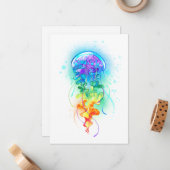 Carte De Correspondance Méduse arc-en-ciel (Devant/Arrière en situation)