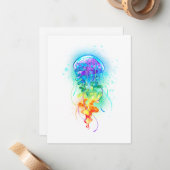 Carte De Correspondance Méduse arc-en-ciel (Devant/Arrière en situation)