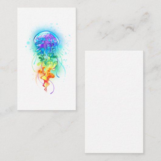 Carte De Correspondance Méduse arc-en-ciel (Devant / Derrière)