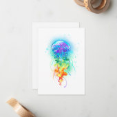 Carte De Correspondance Méduse arc-en-ciel (Devant/Arrière en situation)