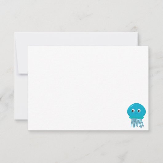 Carte De Correspondance Méduse de dessin animé mignonne couverture personn (Devant)